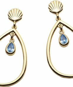 With Love Darling Water Drop Shell Earring Brass
