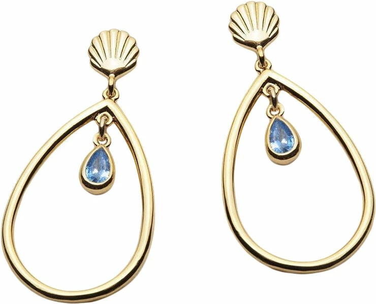 With Love Darling Water Drop Shell Earring Brass