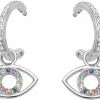 With Love Darling Multi-Zircon Eye Hoops Silver
