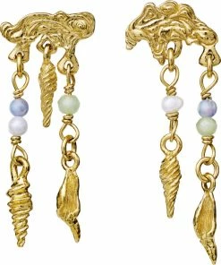Maanesten Ewania Earrings Sterling Silver (925) Gold Plated