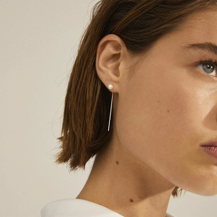 Pilgrim Øreringe : Elba : Sølvbelagt : Hvid - Billede 3