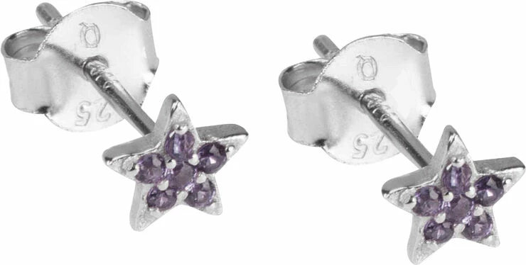 Hultquist Ruby Star Earstud Silver