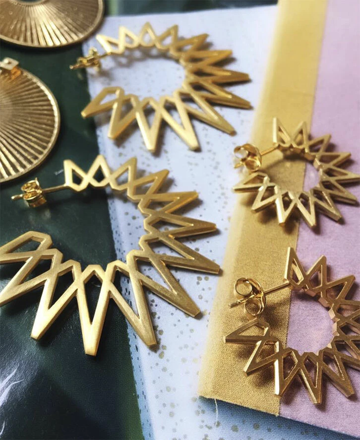 Jane Kønig Sun Earring, Gold-plated Silver 221 - Billede 4