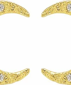 Hultquist White Half Moon Earrings Gold