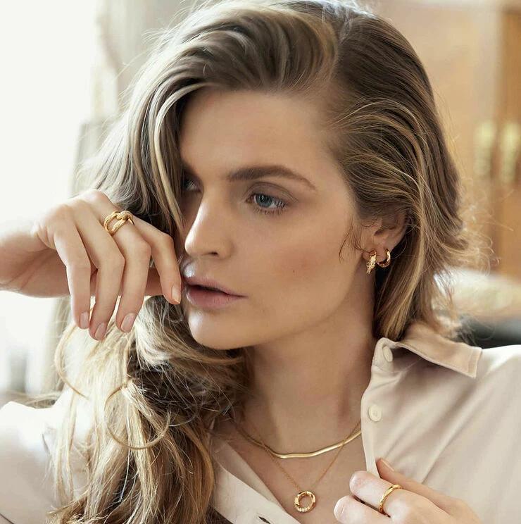 Sif Jakobs Jewellery FERRARA PICCOLO PIANURA EARRINGS 18 Kt. Forgyldt - Billede 2