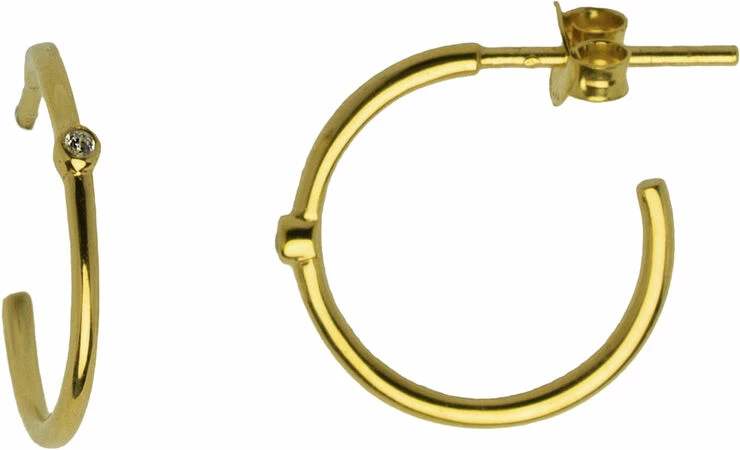 Hultquist Classic Alfa øreringe. Diameter: 15 Mm. Guld