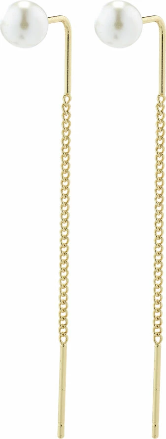 Pilgrim Øreringe : Elba : Guldbelagt : Hvid