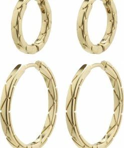 Pilgrim BLOSSOM Recycled Hoop øreringe 2-i-1 Sæt Guldbelagt