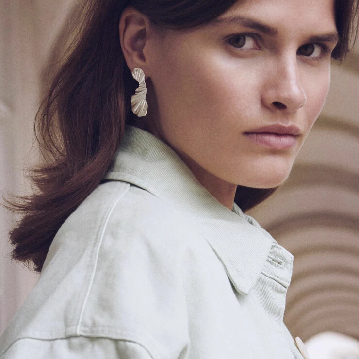 ENAMEL Copenhagen Earring, Big Wave 925s/Gp/M - Billede 2