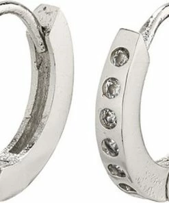 Pilgrim Øreringe, Gry, Sølvbelagt, Krystal Sølv