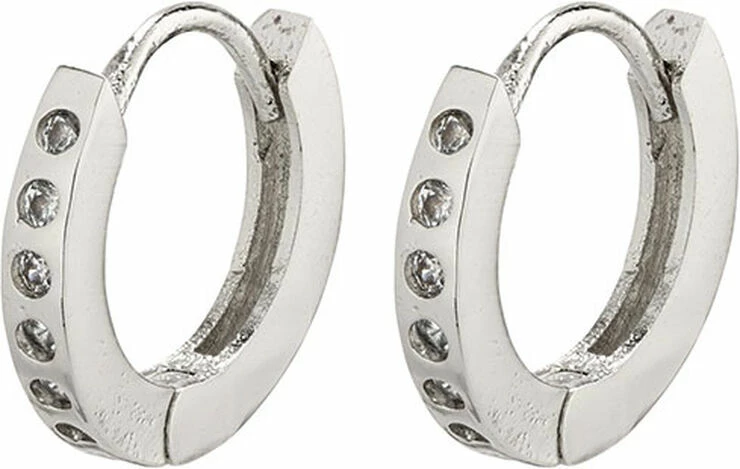 Pilgrim Øreringe, Gry, Sølvbelagt, Krystal Sølv