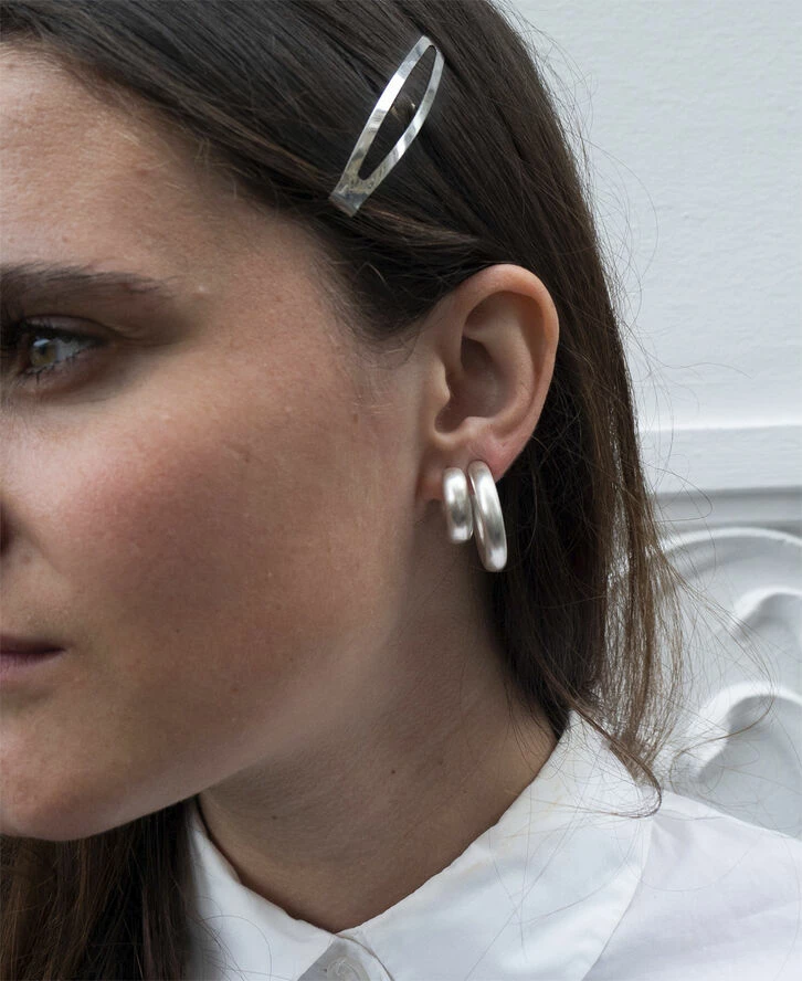 Jane Kønig Chunky Hoop, Sterling Silver 223 - Billede 4