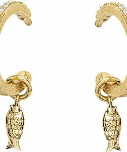 With Love Darling Global Goal #14: Fish Earring, VERMEIL (925 Sterling Silver Gold Plate Vermeil