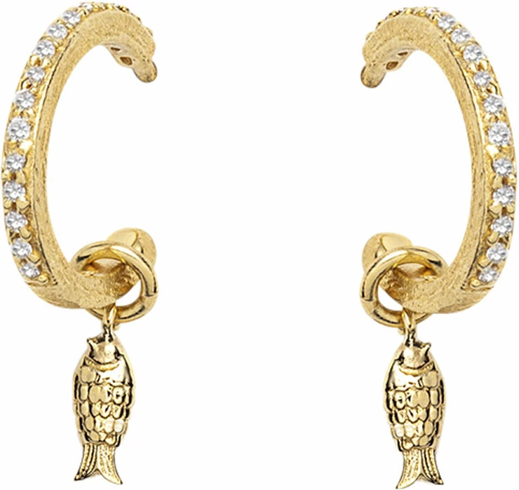 With Love Darling Global Goal #14: Fish Earring, VERMEIL (925 Sterling Silver Gold Plate Vermeil