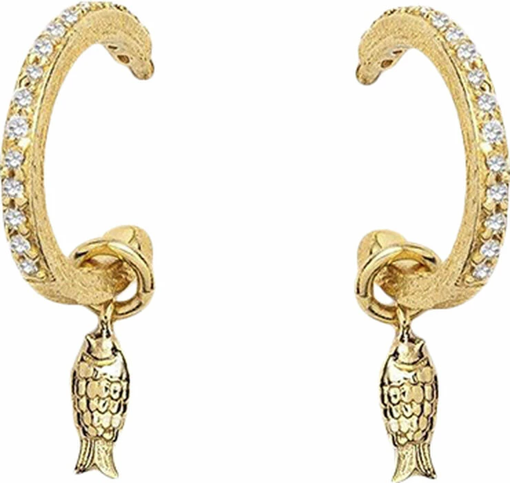 With Love Darling Global Goal #14: Fish Earring, VERMEIL (925 Sterling Silver Gold Plate Vermeil - Billede 2