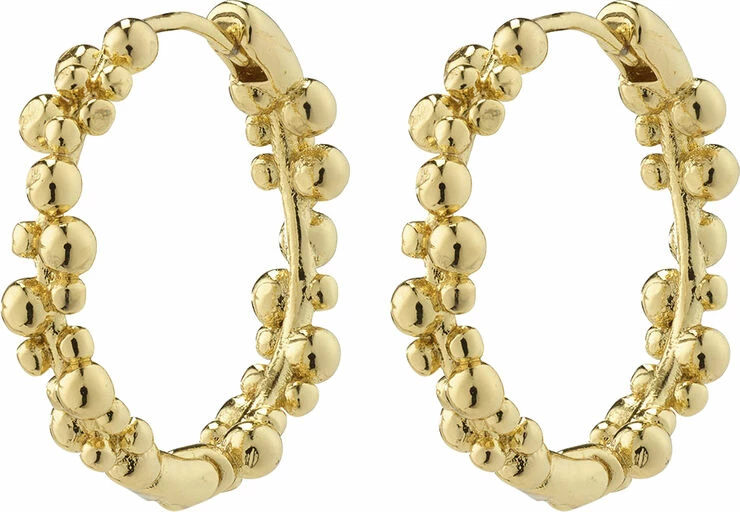 Pilgrim SOLIDARITY Recycled Medium Bubbles Hoop Earrings Gold-plated