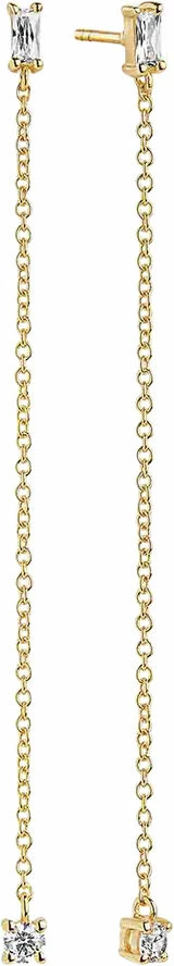 Sif Jakobs Jewellery PRINCESS BAGUETTE LUNGO EARRINGS 18K Gold Plated