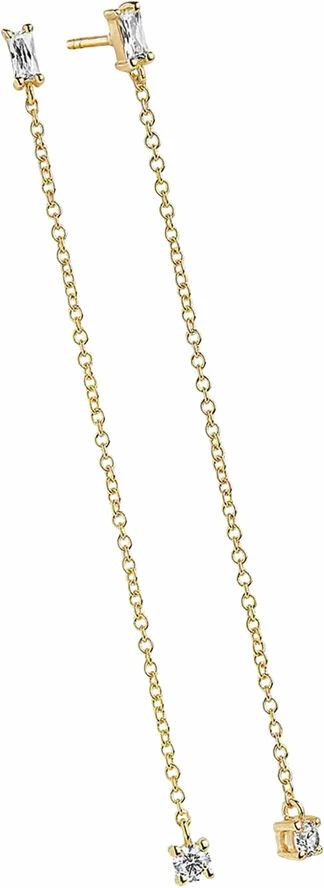 Sif Jakobs Jewellery PRINCESS BAGUETTE LUNGO EARRINGS 18K Gold Plated - Billede 3