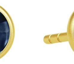 Julie Sandlau Prime Earstuds - Gold/Sapphire Blue Guld