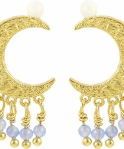 Hultquist Blue Mooon Dust Earrings Gold