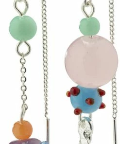 Pilgrim FINULA Asymmetriske Multifarvede øreringe Sølvbelagt