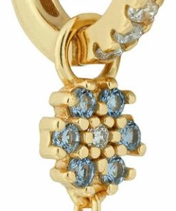 The Earring Shop Deux Fleurs Huggie Gold