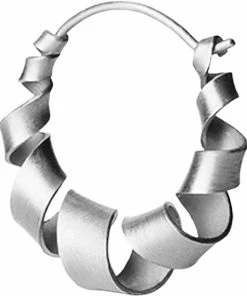 Jane Kønig Small Curly Hoop, Sterling Silver 223