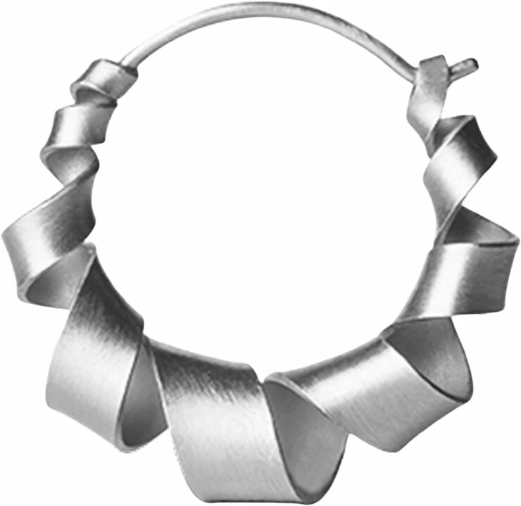 Jane Kønig Small Curly Hoop, Sterling Silver 223 - Billede 2