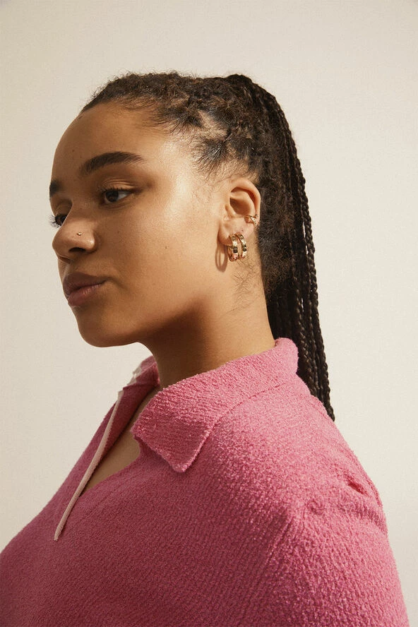 Pilgrim KINDNESS Rustic Hoop Earrings & Cuff Gold-plated - Billede 2