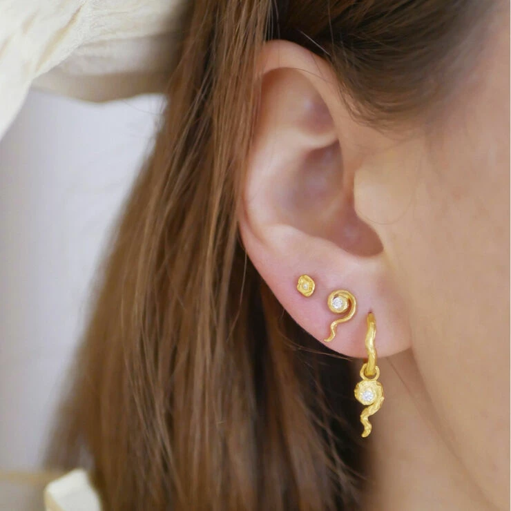 ENAMEL Copenhagen Studs, Lia Clear CZ - Billede 2