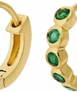 Pernille Corydon Jewellery Hope Huggies, Green Chalcedony Size 9 Mm