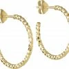 ENAMEL Copenhagen Hoops, Diamond Cut Small 925S/GP