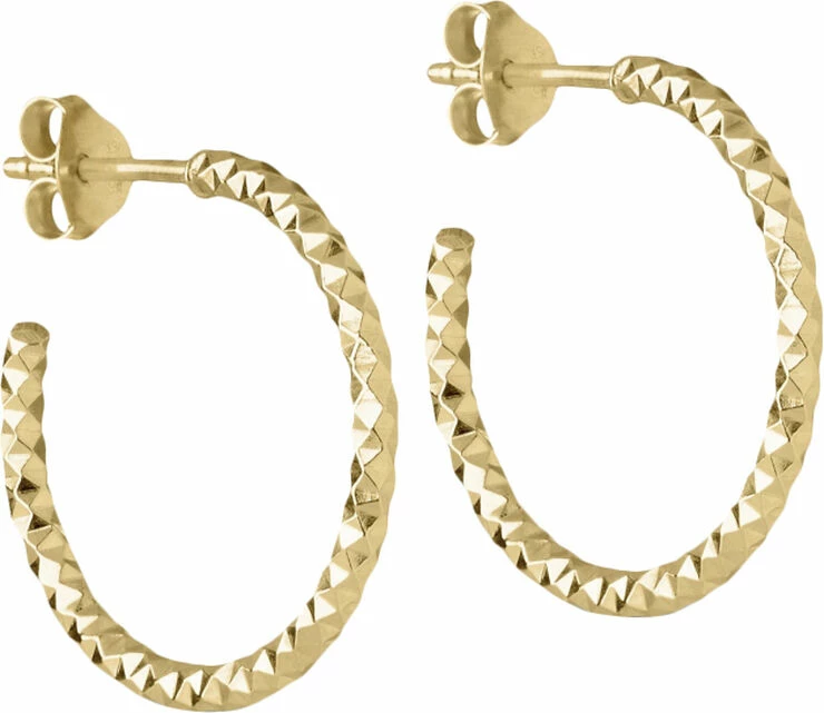ENAMEL Copenhagen Hoops, Diamond Cut Small 925S/GP