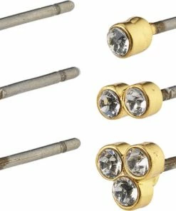 Pilgrim GOLD-PLATED KAMARI STUD SET W/ CRYSTALS