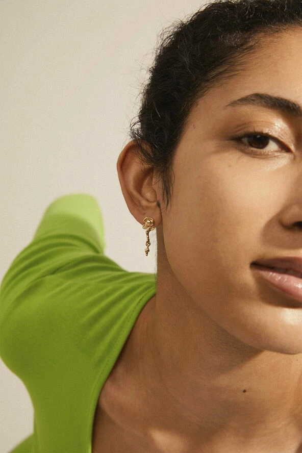 Pilgrim SOLIDARITY Recycled Organic Shaped Earrings Gold-plated - Billede 3