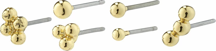 Pilgrim SOLIDARITY Bubbles Earstuds Multi-set Gold-plated