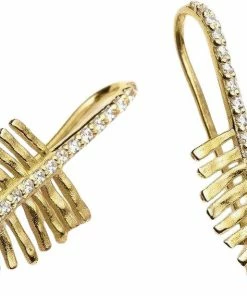 With Love Darling Tulsi Leaf Earrings Brass