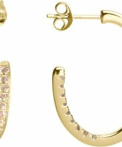 Sui Ava Eline Oval Hoops Champagne