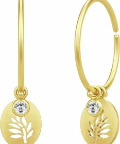 Julie Sandlau Tree Of Life Medium Hoops Guld