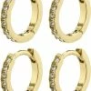 Pilgrim FRIENDS Crystal Huggie Hoops, 2-in-1 Set, Gold-plated