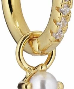 The Earring Shop Charm Huggie White