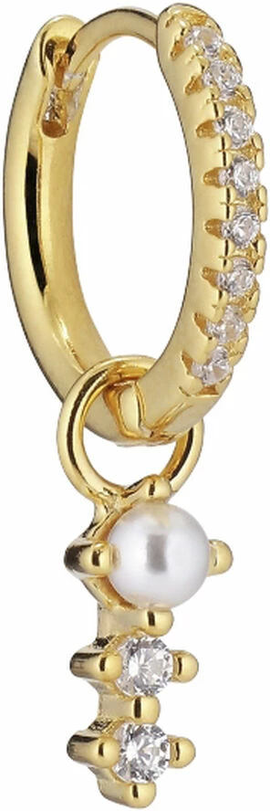 The Earring Shop Charm Huggie White