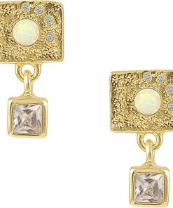 Hultquist White Opalus Earring Gold