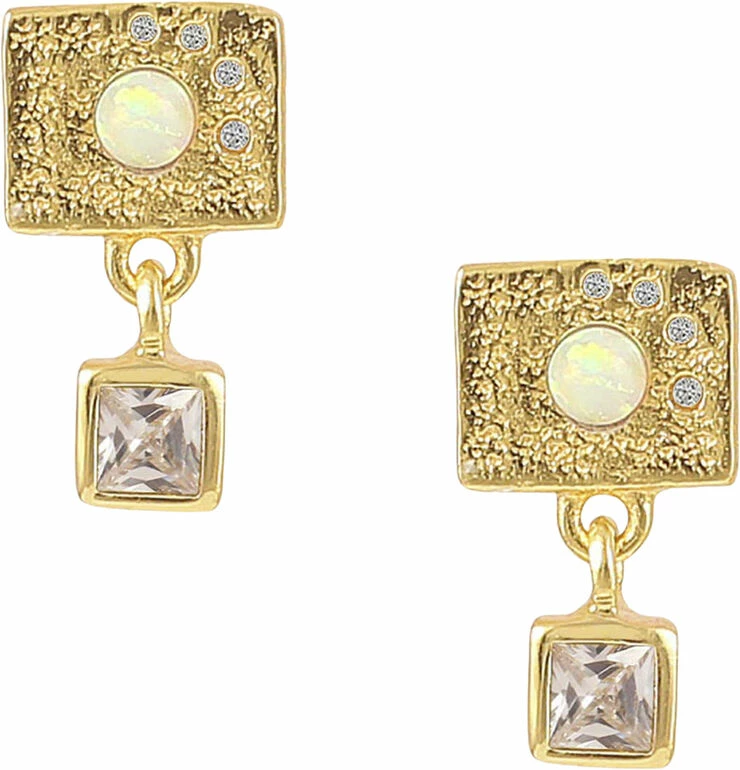 Hultquist White Opalus Earring Gold