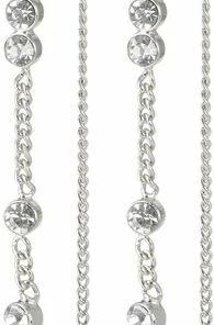 Pilgrim SILVER-PLATED KAMARI CHAIN EARRINGS W/ CRYSTALS