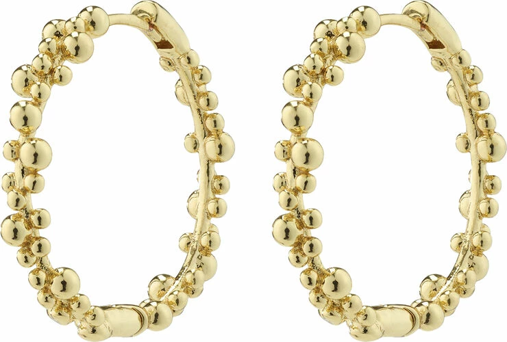 Pilgrim SOLIDARITY Recycled Large Bubbles Hoop Earrings Gold-plated