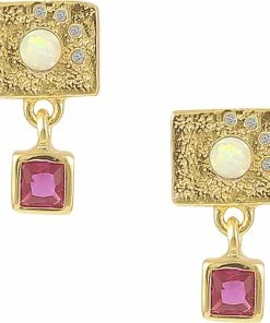 Hultquist Pink Opalus Earring Gold