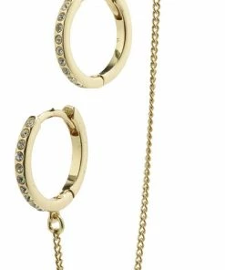 Pilgrim BLOSSOM Recycled Hoop øreringe Og Cuff 2-i-1 Sæt Guldbelagt