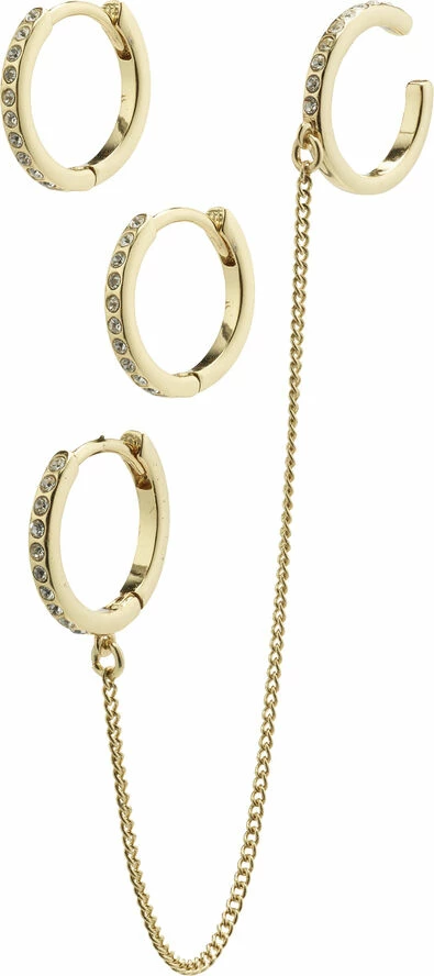 Pilgrim BLOSSOM Recycled Hoop øreringe Og Cuff 2-i-1 Sæt Guldbelagt