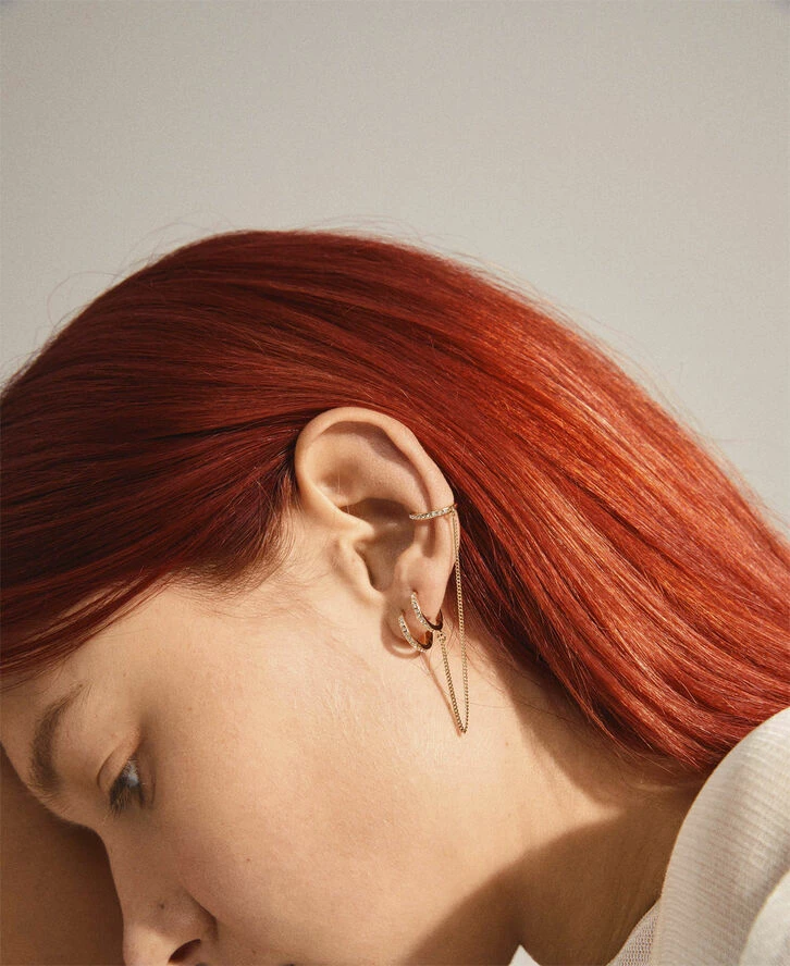 Pilgrim BLOSSOM Recycled Hoop øreringe Og Cuff 2-i-1 Sæt Guldbelagt - Billede 3